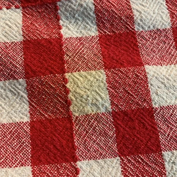 Red and white checked tablecloth.  Approximately 90” x 52” - Picture 3 of 3